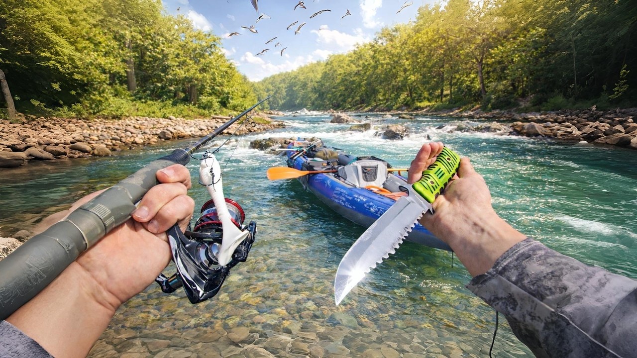 24h dans une rivière DANGEREUSE en canoë - Mission brochet géant