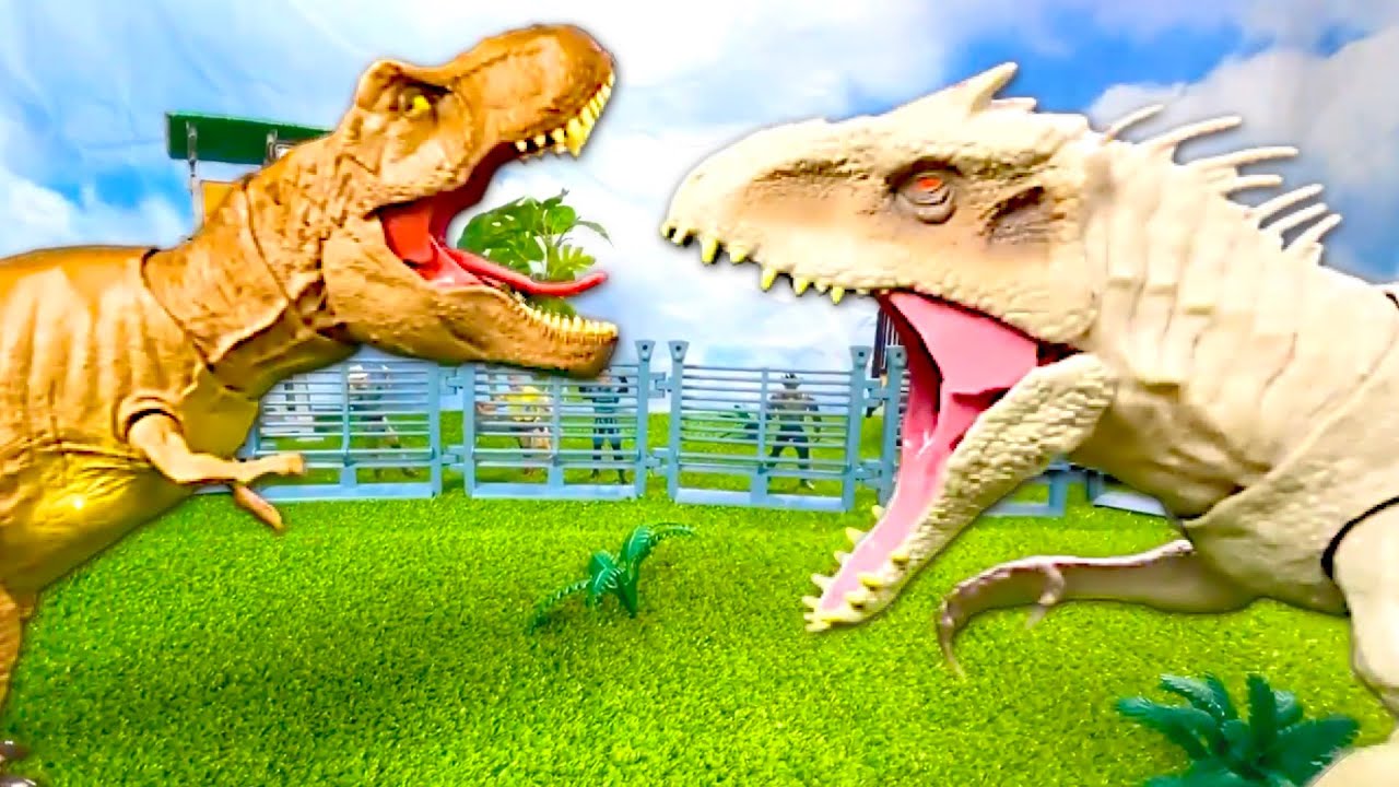 EPIC Jurassic World Dinosaur Fights! Tyrannosaurus Rex & More Jurassic Park Dinosaurs BRAWL