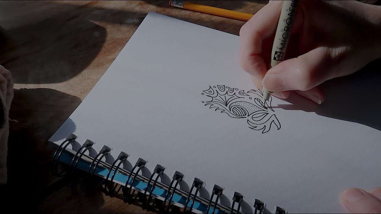 Tingly Free Style Zentangle Drawing ~Old School ASMR~ Headphones Recommended d(~.~)b