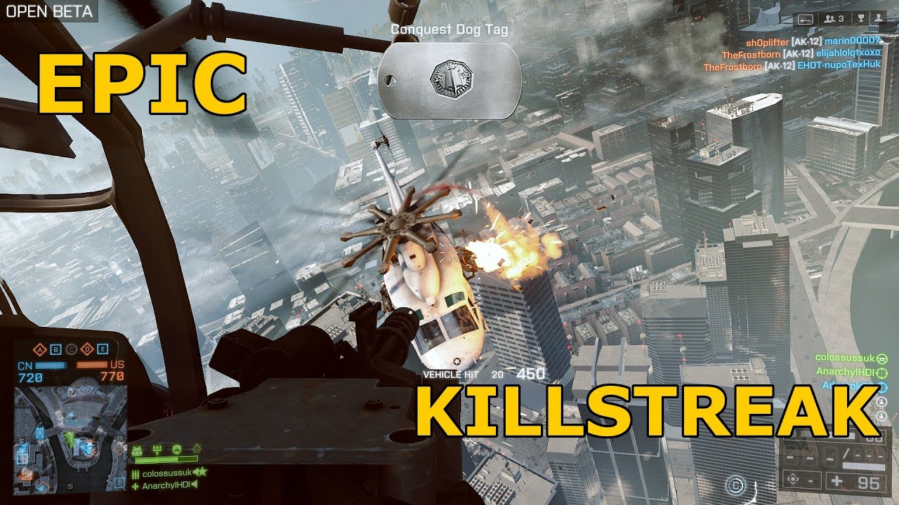 Battlefield 4: Epic 21 Kill streak in Transport Heli (Gameplay)
