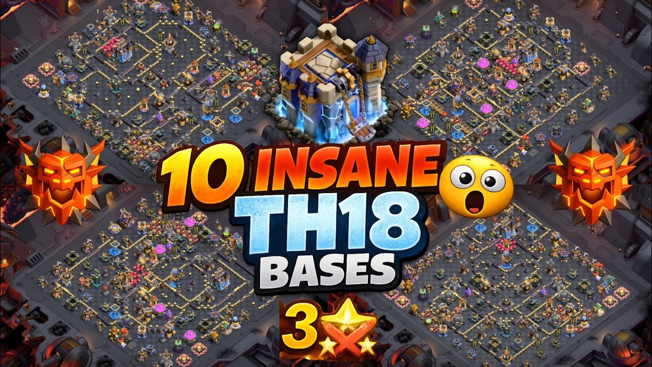 Top 10 Anti Thrower TH18 War + Legend Bases | Th18 war base link | Th18 legend base |1star Th18 base