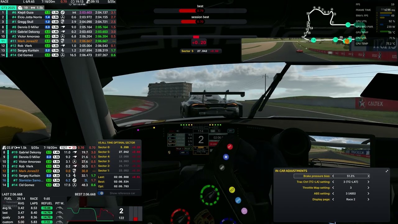 Iracing Porsche GT3 R  P12 Bathurst