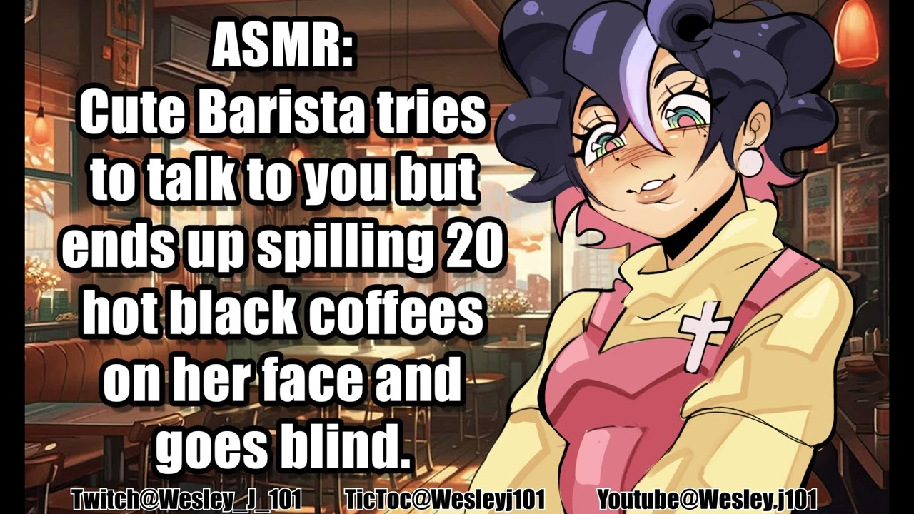 [КАФЕ ASMR] Милая бариста пытается заговорить с тобой, но в итоге проливает себе на лицо 20 чашек...