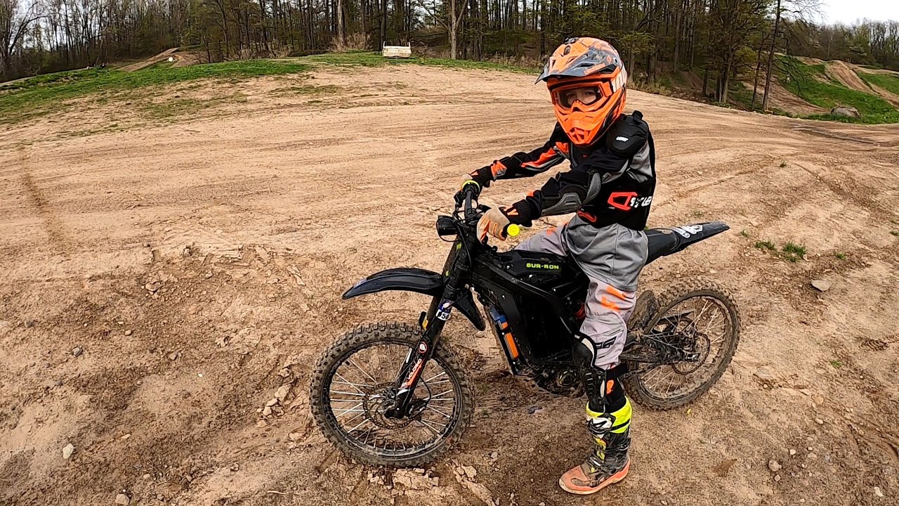 72 lb Rider on Surron BAC 8000 at Motocross Track