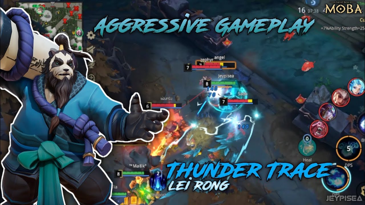 Super Aggressive Thunder Trace!! [ Thunder Trace Gameplay + Build ] AutoChess Moba!