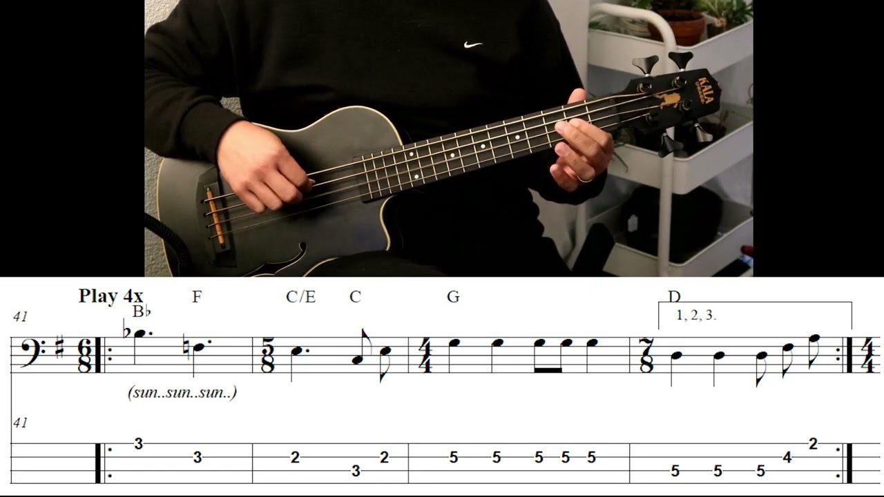 Here Comes The Sun - George Harrison (U-Bass Play-along + TAB)