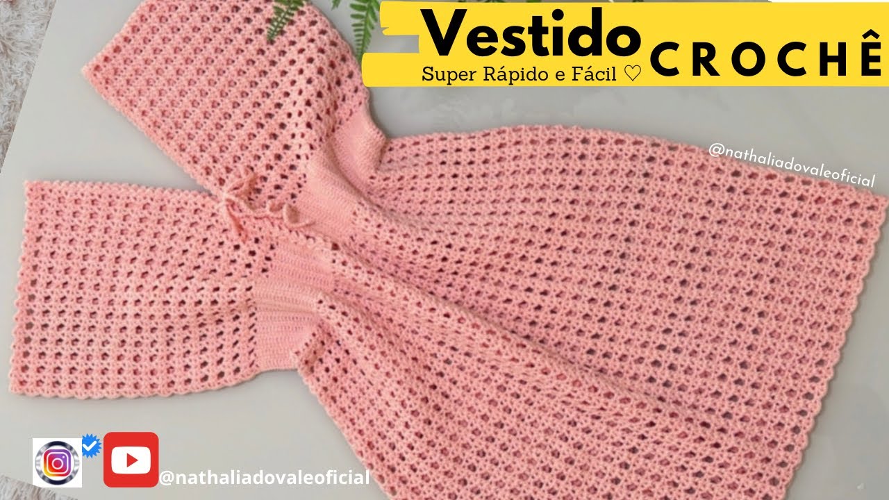 Saída de Praia Crochê econômica, passo a passo fácil e rápido de fazer. Vestido de Crochê