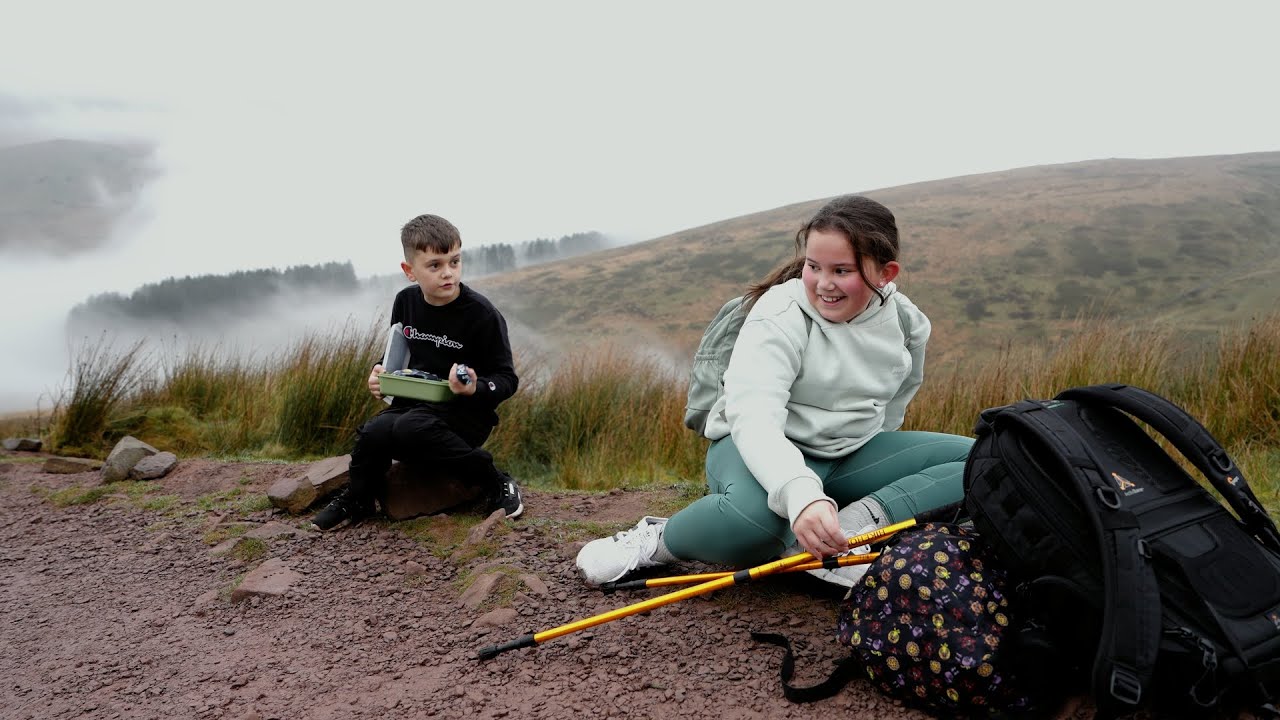 Eira and Asher climb Pen Y Fan