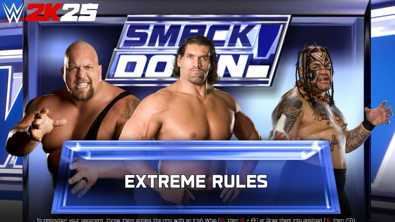 WWE 2k25 - Big Show vs The Great Khali vs Umaga: Extreme Rules Match at Smackdown