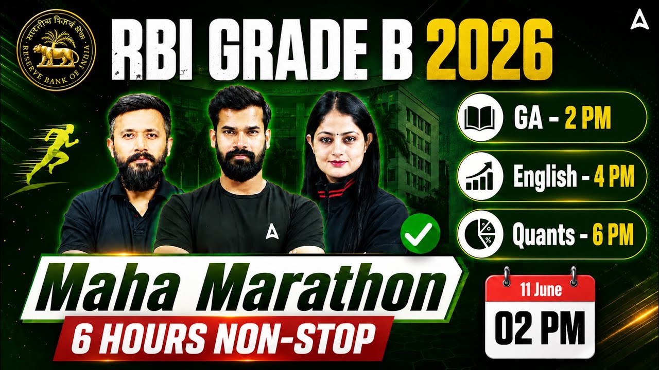 RBI Grade B 2026 | 6 Hours Maha Marathon | English, GA & Quants Revision 🔥