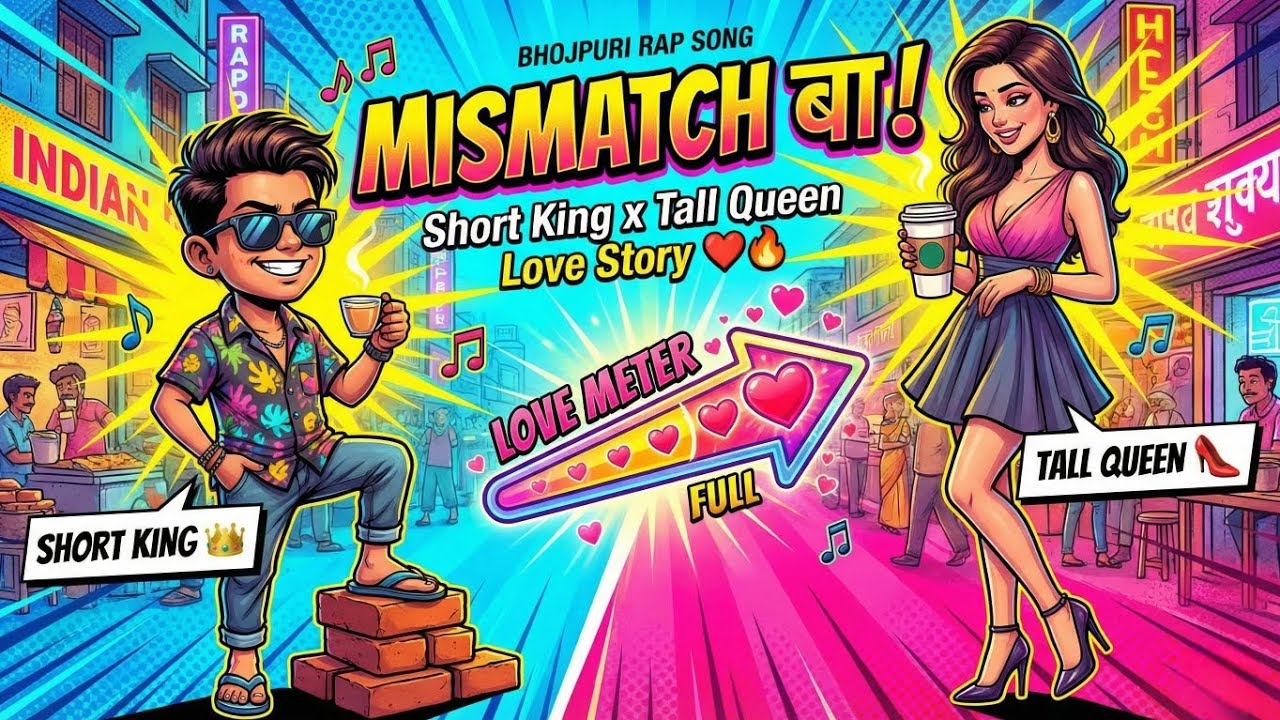 🎵 Mismatch Ba (Short King Love Story) 💞 | Funny Bhojpuri Rap Song | Tall Girl x Short Boy Vibes 😎🔥