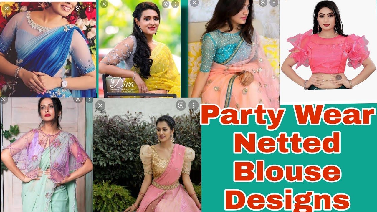 Party Wear Netted Blouse Designs\Latest Netted Blouse Designs\Top 50 Netted Blouse Designs