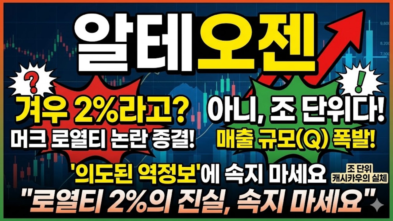 머크 로열티 논란 종결! 알테오젠 주가 하락은 '의도된 역정보'입니다 (조 단위 캐시카우의 실체)