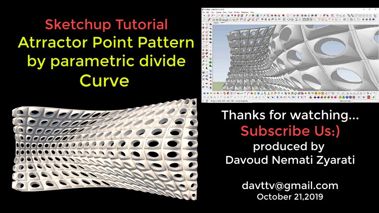Sketchup Tutorial : Attractor Point Pattern by parametric divide curve