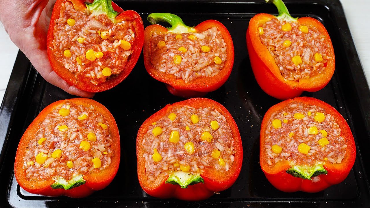 Фаршированный перец в духовке! Незабываемый вкус и простой домашний рецепт!