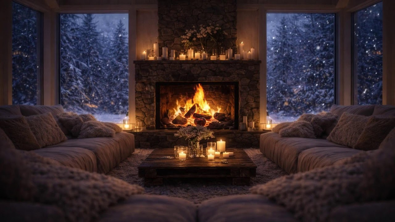 Warm Winter Cafe Ambience 🔥 Smooth Jazz for Focus & Peace