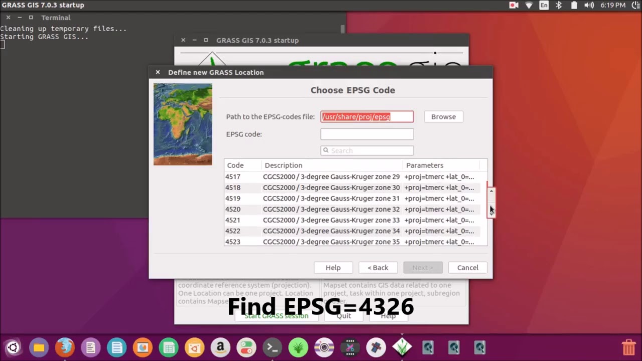 GRASS GIS: HOW TO CREATE A LOCATION