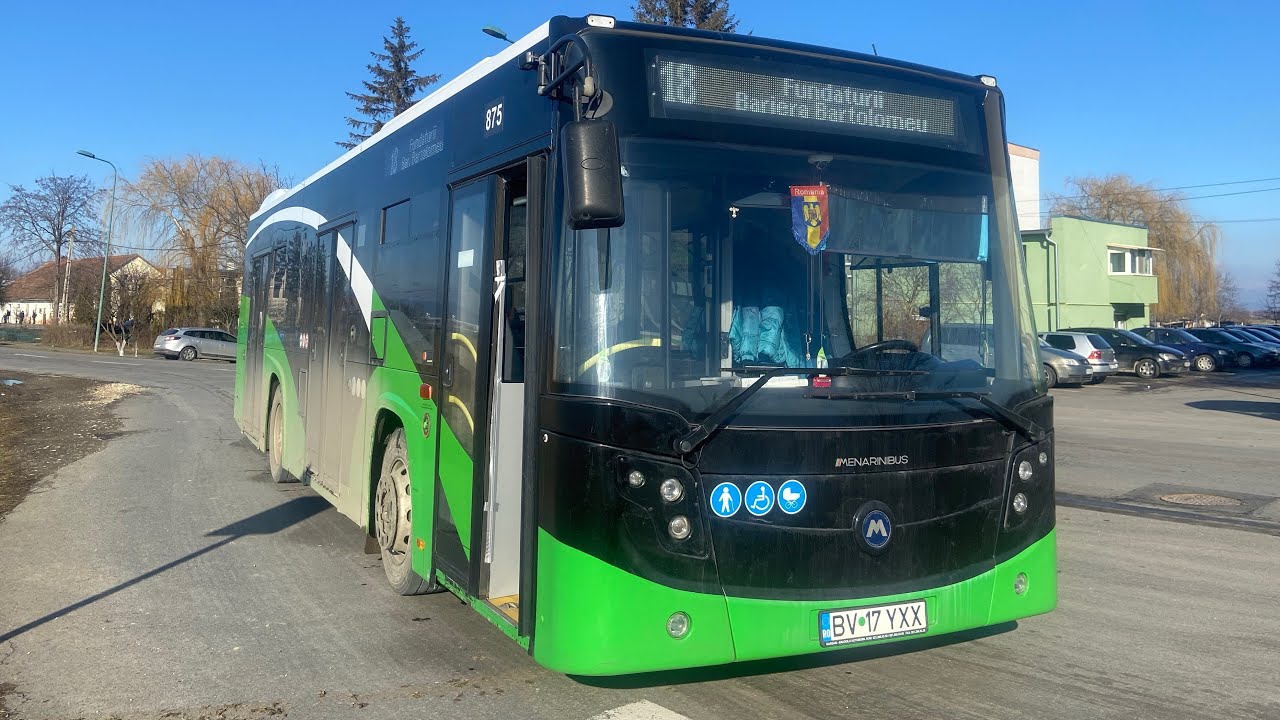 Brașov | Cab view | Călătorie cu autobuzul Menarini Citymood 10 #875 pe linia 18 | Partea 2    🚍