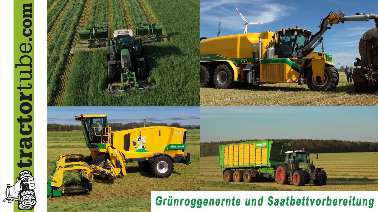 Grünroggenernte und Landvorbereitung für Mais mit Ploeger - Milchviehbetriebe Overmars