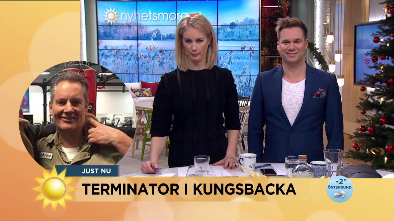 Arnold Schwarzenegger dök upp i Kungsbacka - Nyhetsmorgon (TV4)