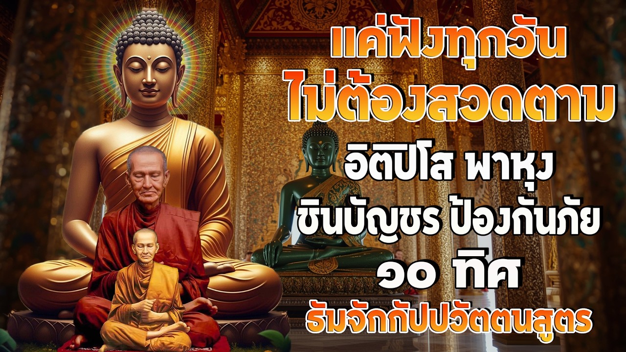 แค่ฟังทุกวันไม่ต้องสวดตาม อิติปิโส พาหุง ชินบัญชร ป้องกันภัย ๑๐ ทิศ มหาเมตตาใหญ่ ธัมจักกัปปวัตตนสูตร