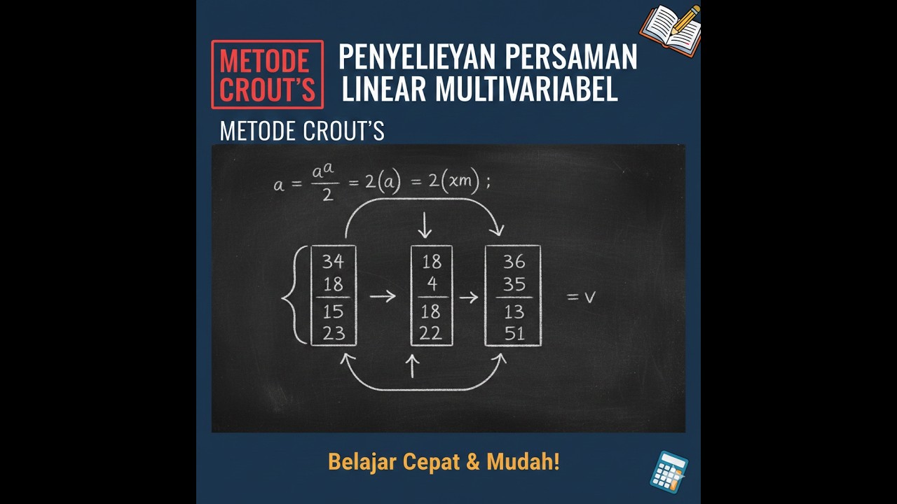 Penyelesaian persamaan linier multivariabel Metode Chrout's (Part 2)