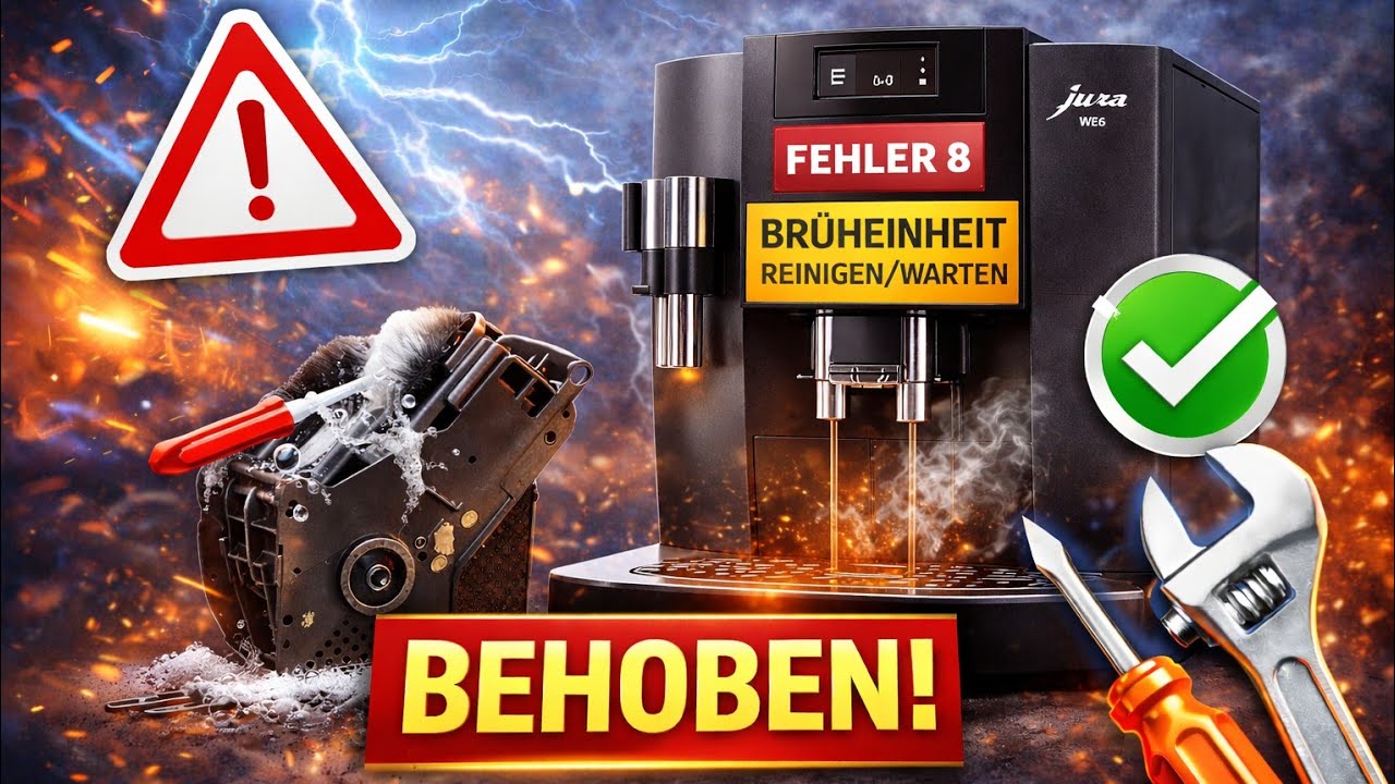 Jura Kaffeemaschine Fehler 8 behoben Brüheinheit reinigen & pflegen 
