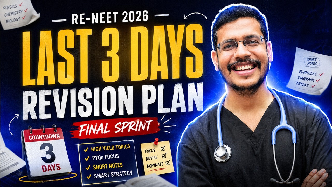 Last 3 Days RE NEET 2026 Revision Plan | Dr. Anand Mani