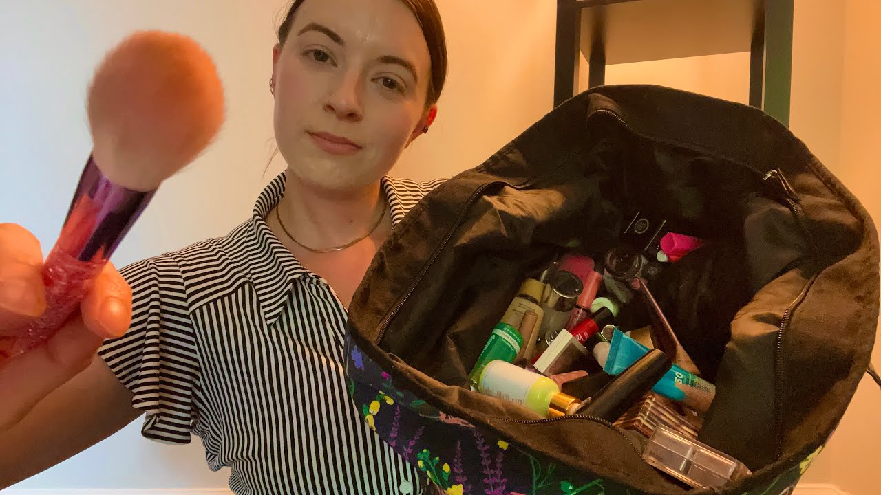ASMR Doing Your Makeup From A Bottomless Bag 💄(rummaging & brushing sounds!)