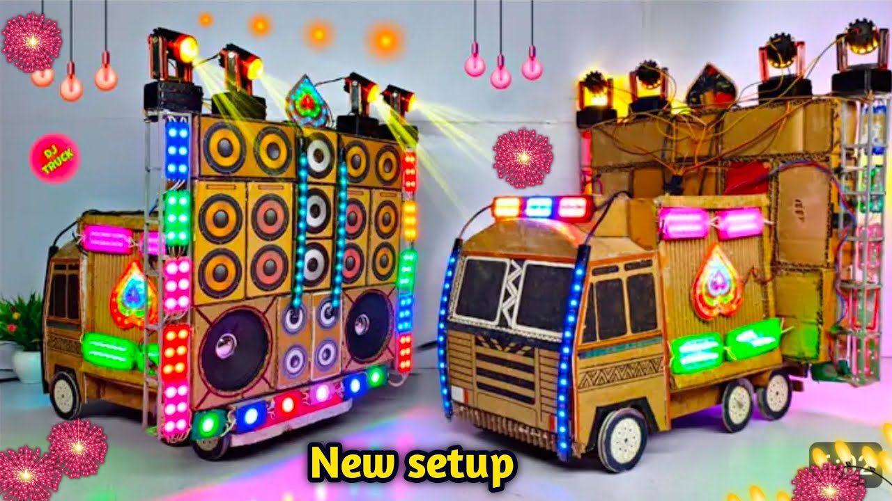 Mini Dj Truck Setup Loading at-home byCardboard Making Dj truck dj light |Setup |dj wala gadi 
