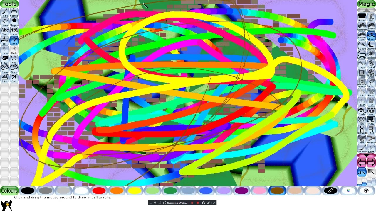 Multi Rendering with Tux Paint || ALL MAGIC TOOLS