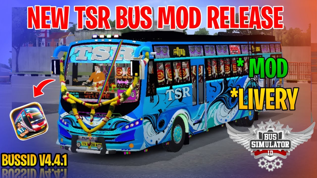 New TSR Bus Mod Tamil | Bus Simulator Indonesia | TSR Bus LIvery In Bussid #tsr #bus #mod #bussid