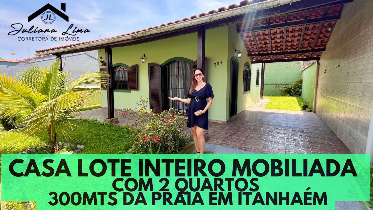 Ref.429- Casa na praia de Itanhaém com 2 quartos, lote inteiro, 300mts do mar linda e aconchegante 🌴