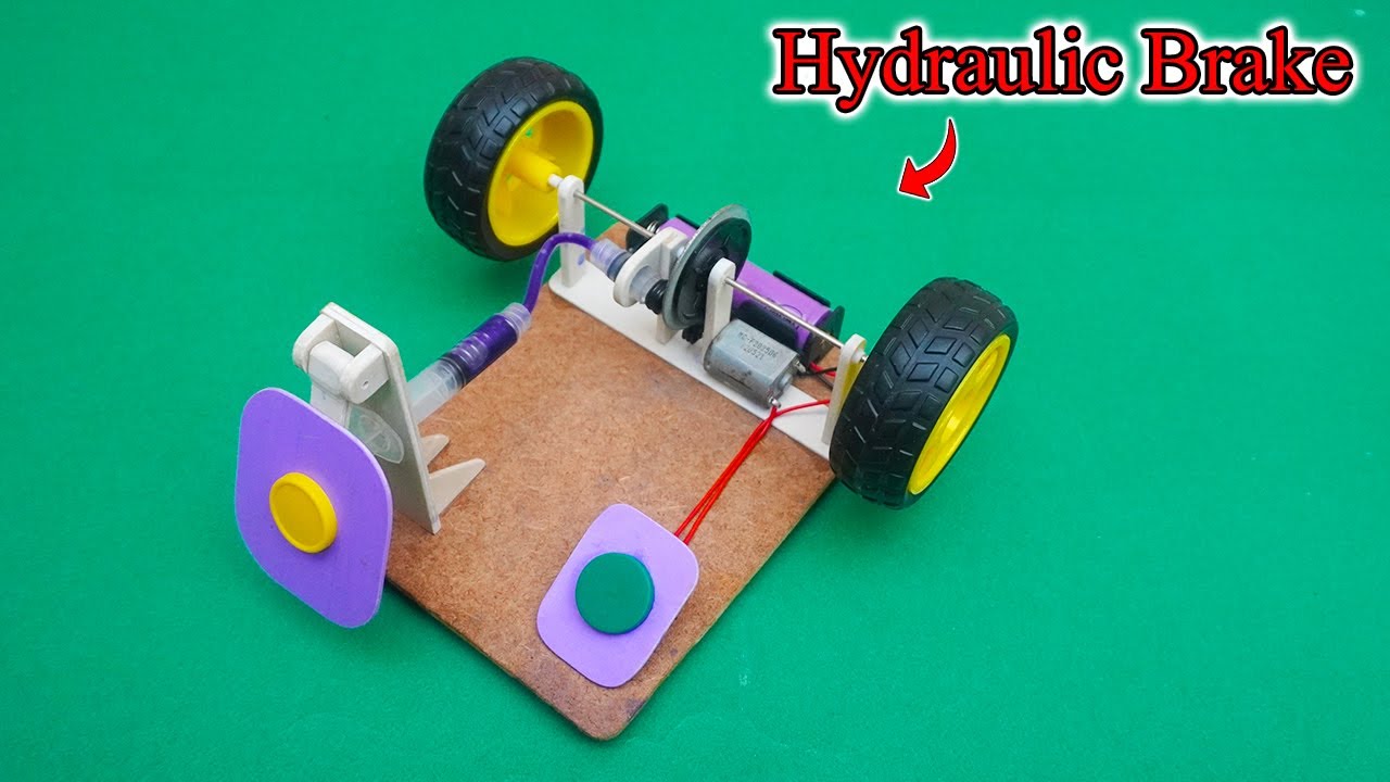 Two Wheel Hydraulic Brake System Working Model | Hydraulic Disk Brake Project | Hydraulic Braking