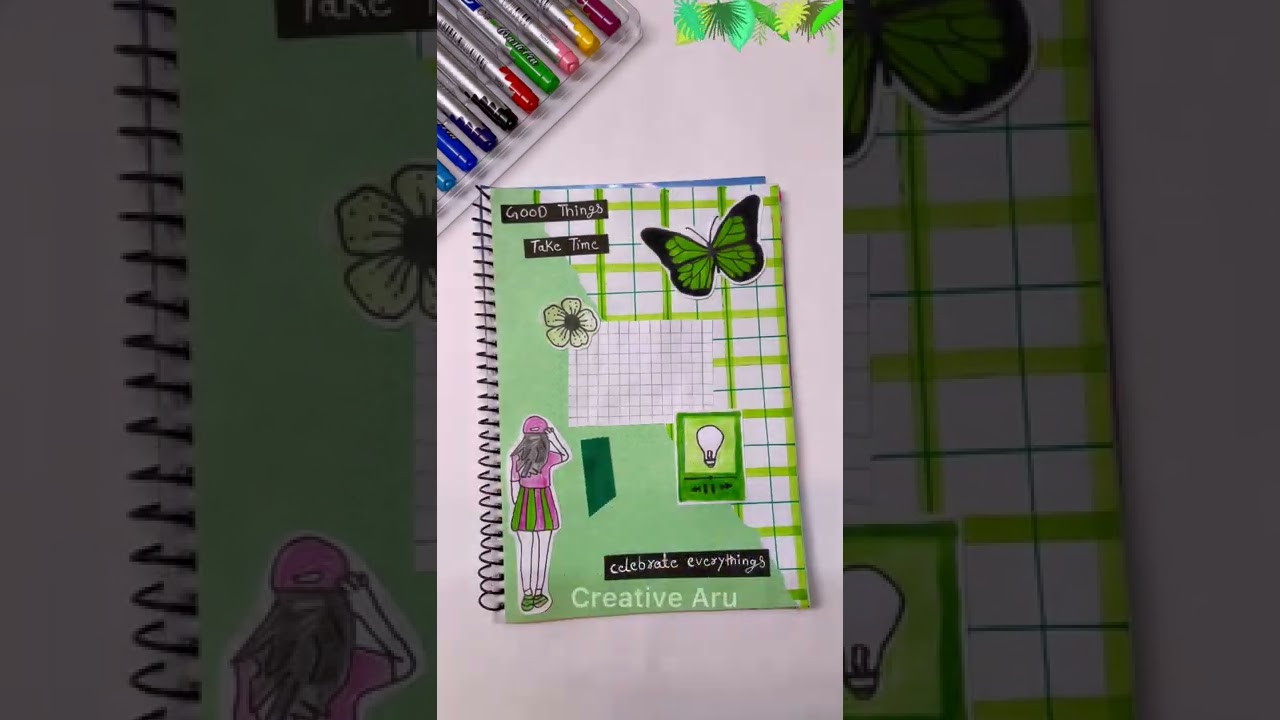 🍀 GREEN JOURNAL 🍀\\ MY FIRST JOURNAL \\ 💚 GREEN JOURNAL with me #shortsvideo