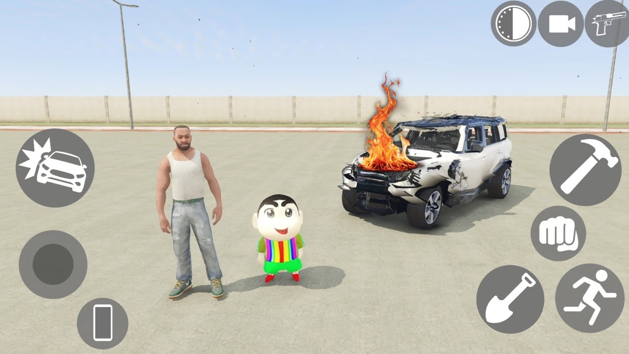 😭 Shinchan Broke Defender Car 💥🚗 Indian Bike Driving 3d Game 🎮 Video
