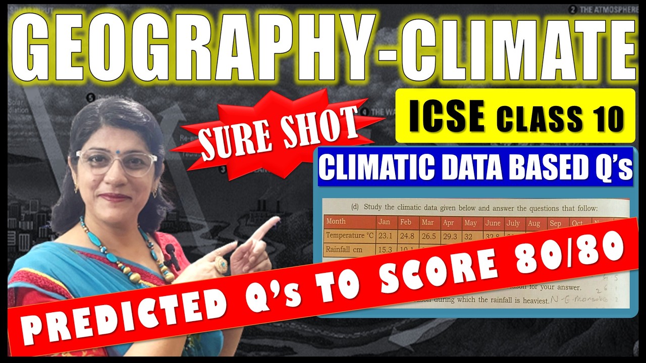 CLIMATE - CLIMATIC DATA TYPE NUMERICALS | GEOGRAPHY | ICSE CLASS 10 |  SOLVED NUMERICALS