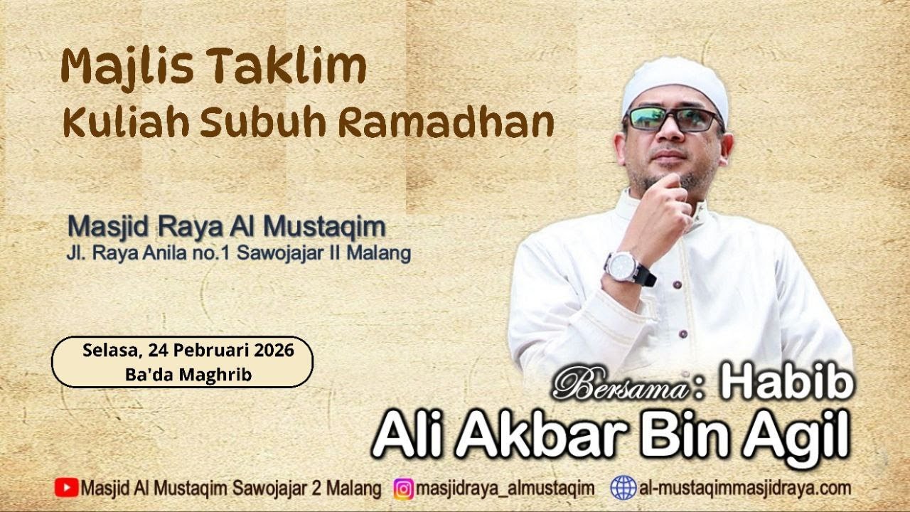 SIARAN LIVE STREAMING dari MASJID RAYA AL MUSTAQIM SAWOJAJAR MALANG