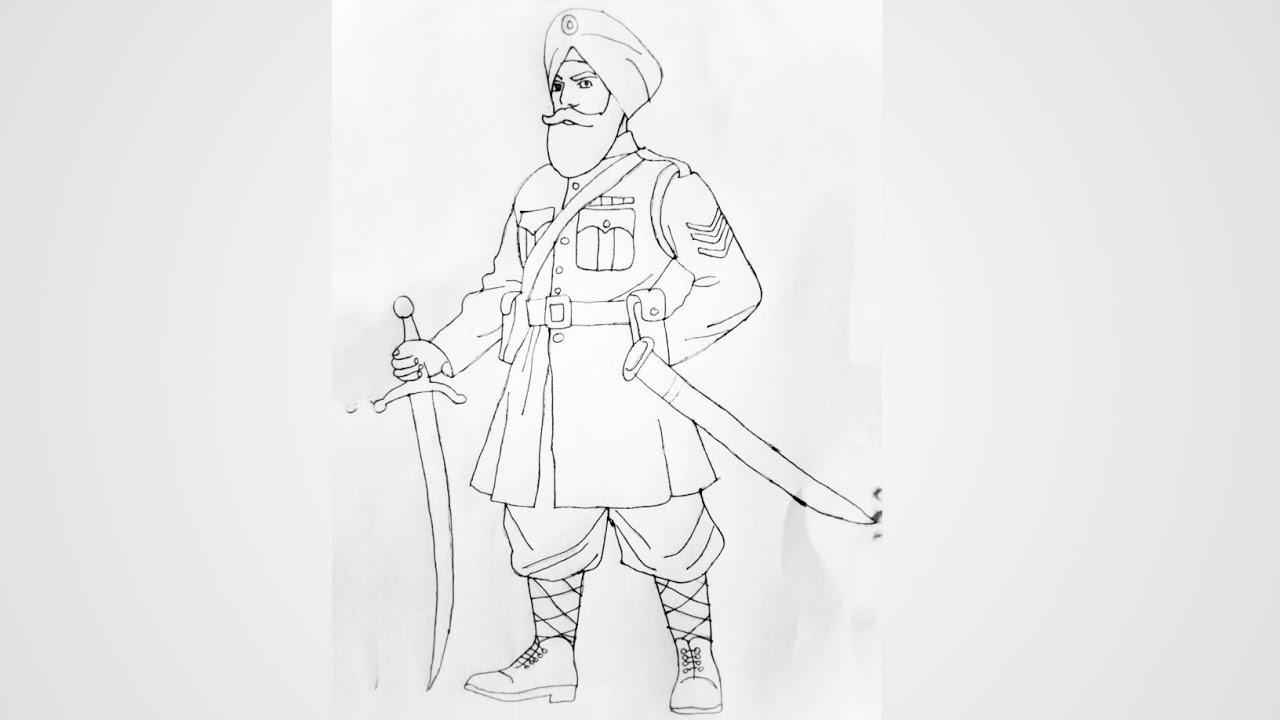 How to draw khalsa army drawing 