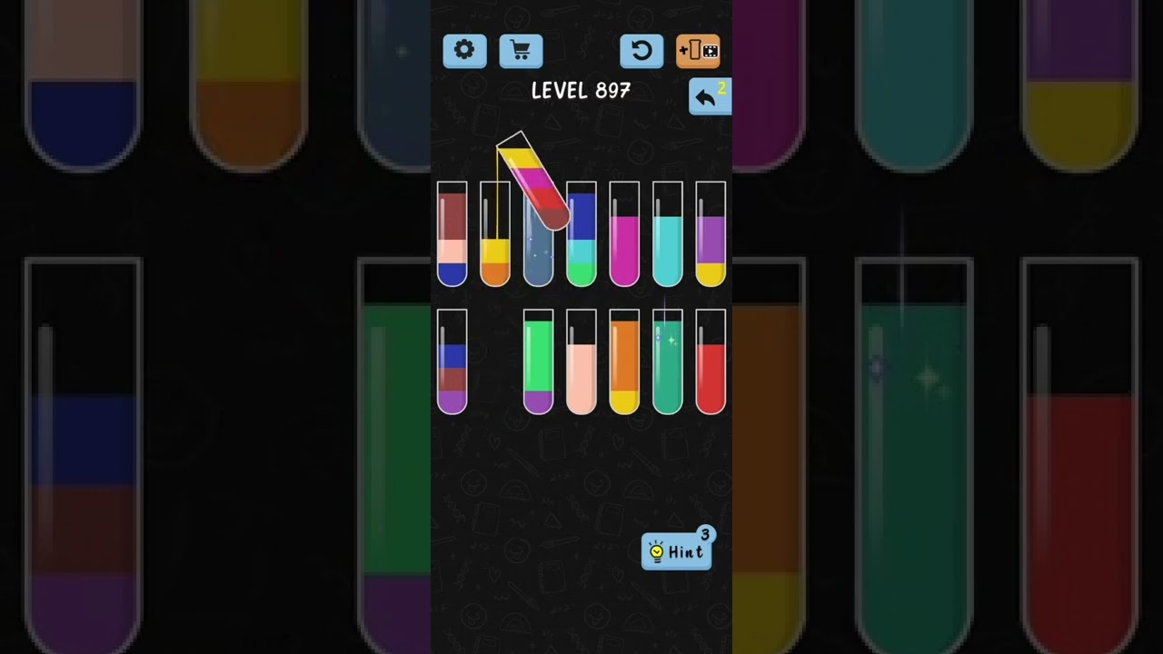 Water Color Sort Level 897 Walkthrough Solution iOS/Android