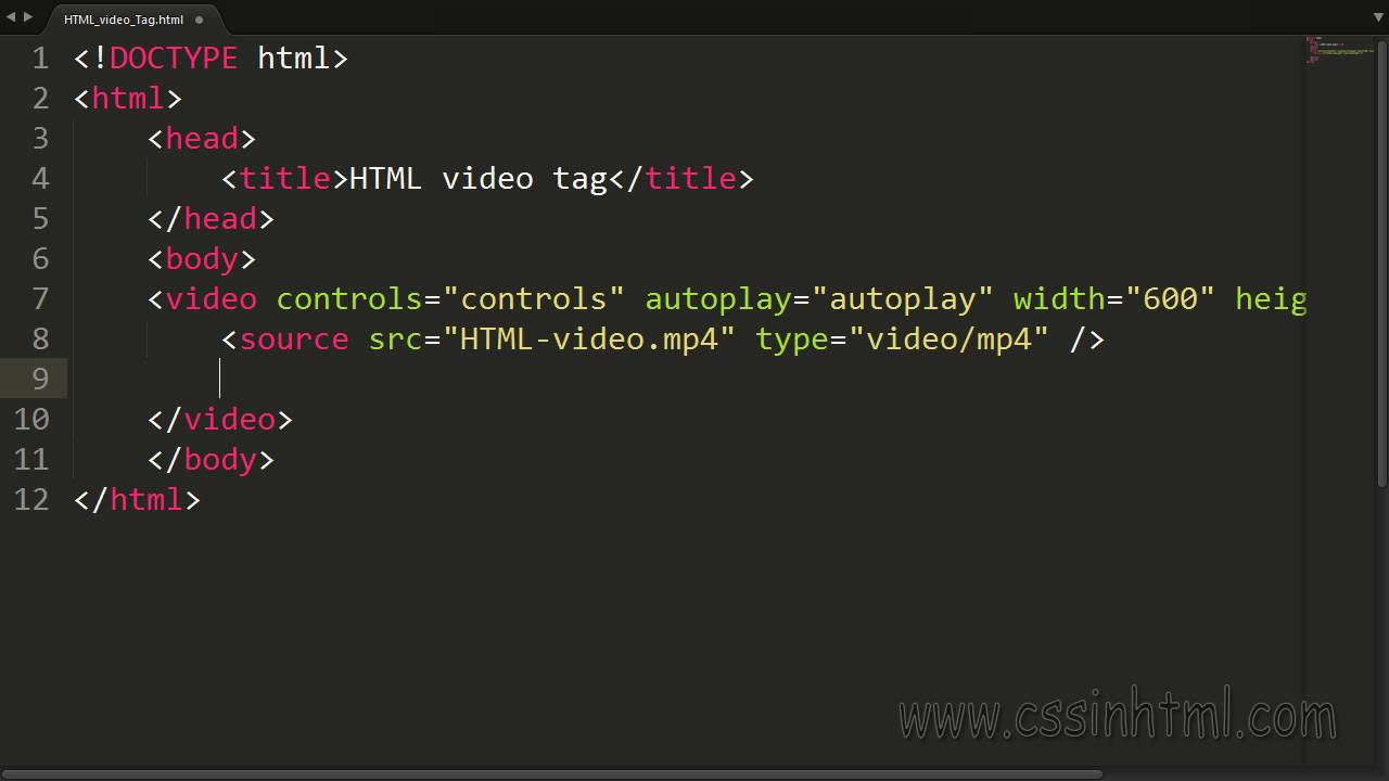 HTML video Tag