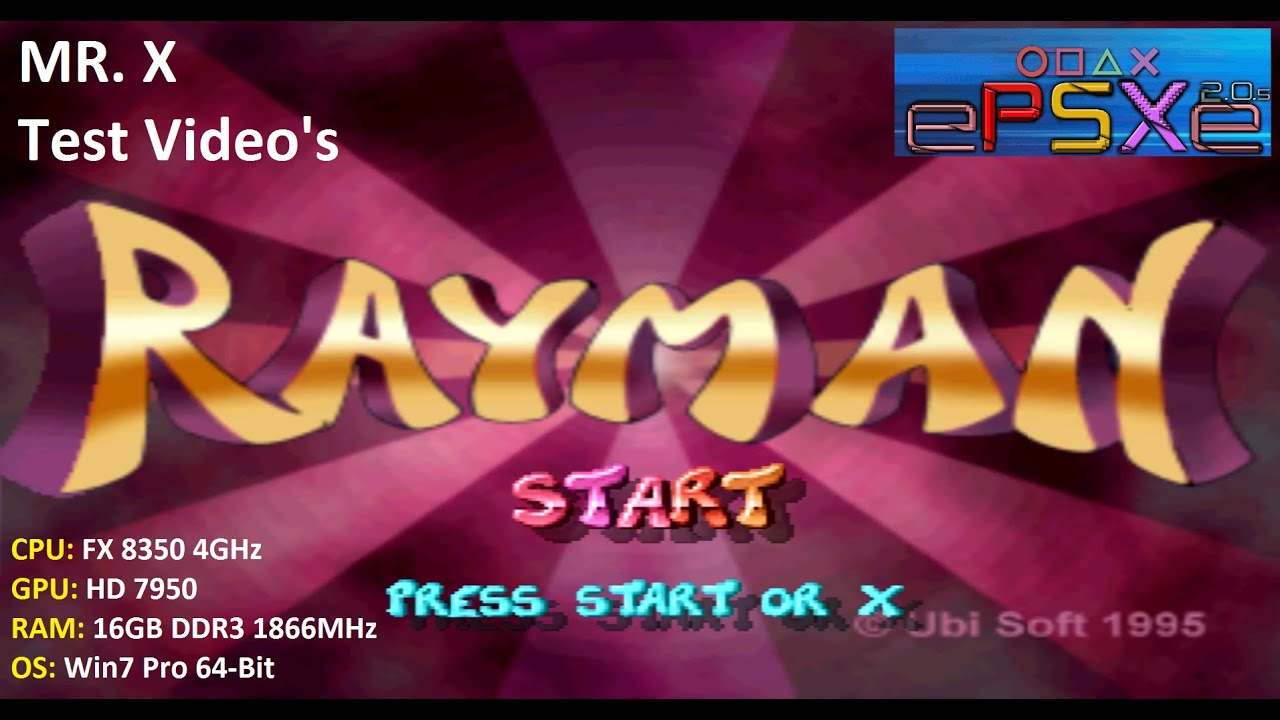 (ePSXe 2.0.5) (PSX) Rayman (PAL Version) - Test Video