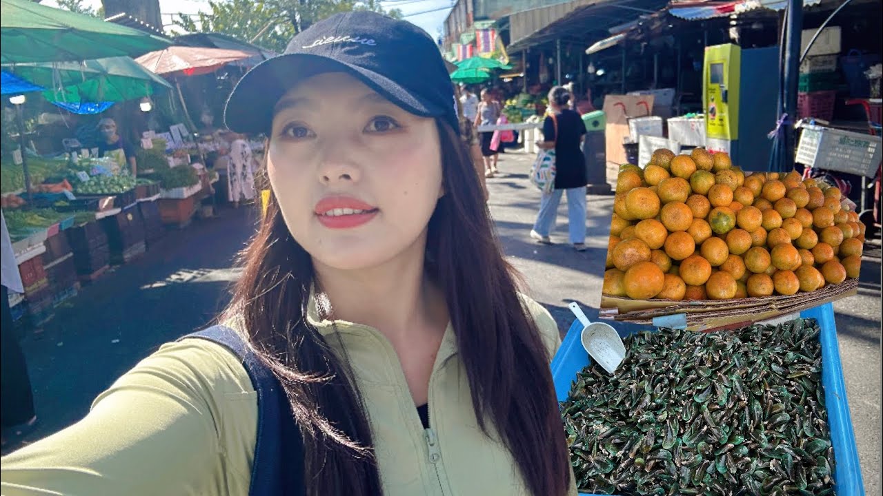 Exploring a Thai Local Market | Real Thailand Vibes 🍇  🥒 🥬 