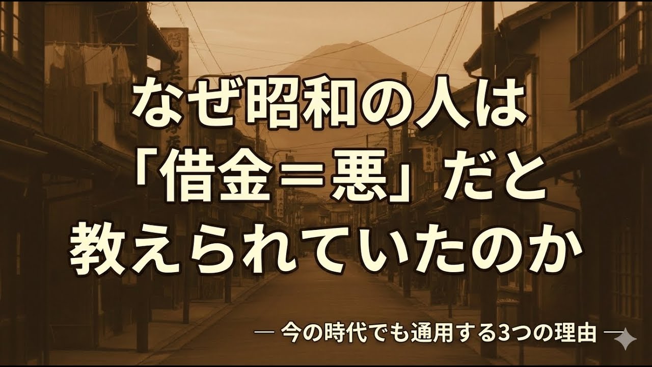なぜ昭和の人は「借金＝悪」だと教えられていたのか― 今の時代でも通用する3つの理由 ―