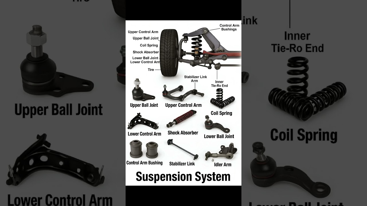 Parts of an Automotive Suspension System #automobile #automotive #auto #vehicle #car #vehicles