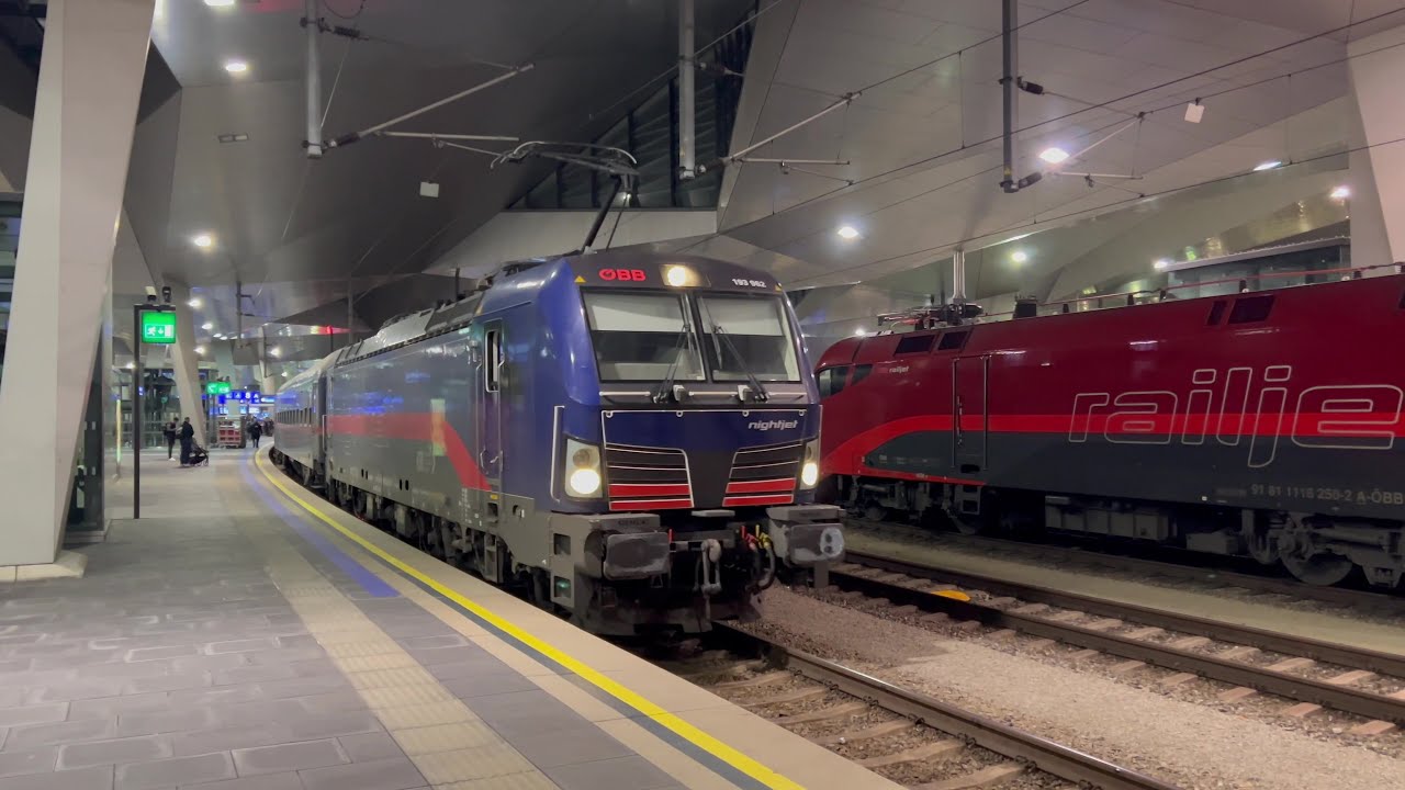 nightjet Züge am Hauptbahnhof Wien Jänner 2024 - nightjet trains at Hauptbahnhof Vienna January 2024