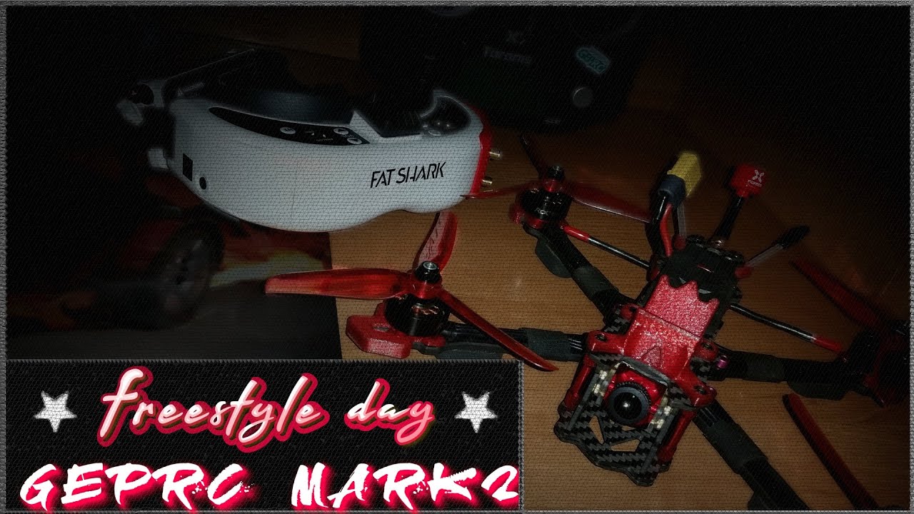 Lot dronem FPV freestyle - Geprc Mark2 (osprzęt - Fatshark HDO2 RapidFIRE Caddx Ratel) #Sierpc dron