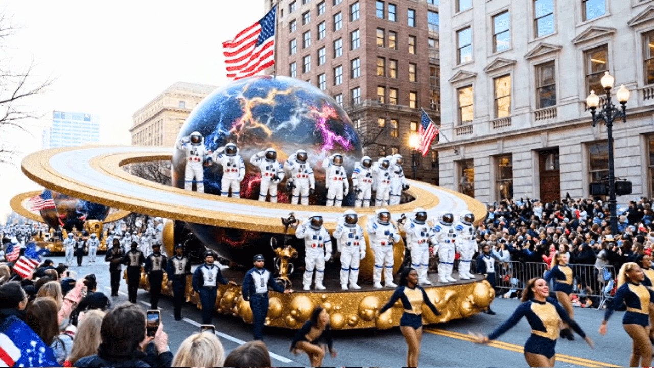 Washington DC Cosmic New Year Parade 2026 | Giant Spaceport Floats + Fireworks Finale + Flag Wave