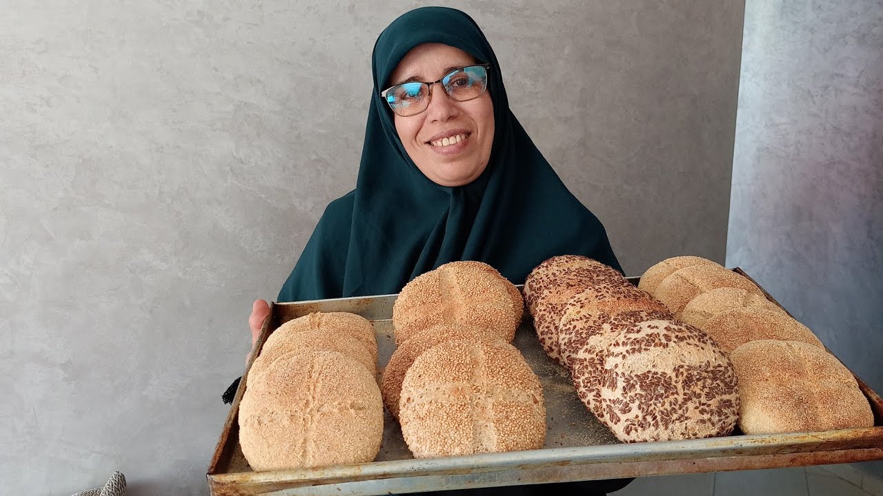 خبز العيد مفشفش بدقيق الكامل 😍 للضيافة و المناسبات احسن من المخابز الكبرى 🤤😍