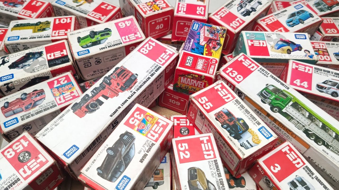 【トミカ】ミニカー大集合! Vo9 遊んだトミカを箱に入れて並べてみました。